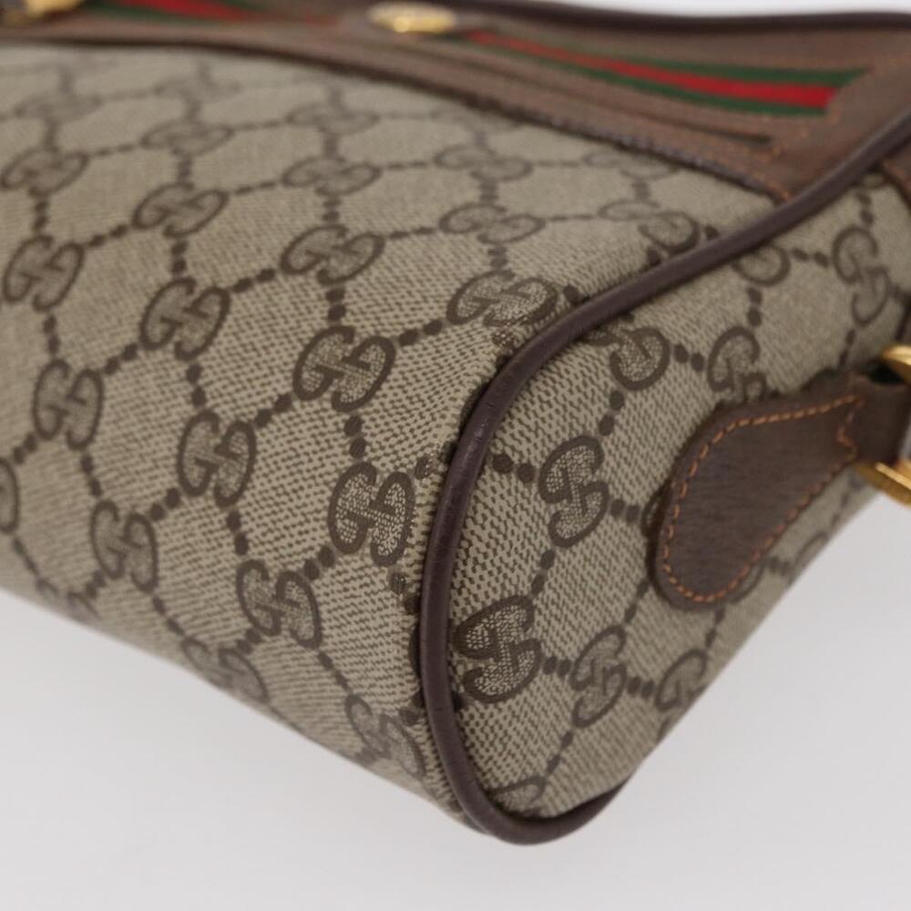 GUCCI GG Supreme Web Sherry Line Bag PVC Beige Red 119 02 087 Auth 152569 - Picture 14 of 16